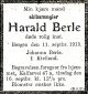 Dødsannonse Harald Berle