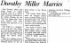 Dorothy Miller and Frank Krogh Jr. Marries