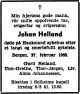 Dødsannonse Johan Helland