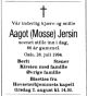Dødsannonse Aagot 'Mosse' Jersin