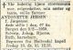 Dødsannonse Antonette Kristine Jersin, født Jørgensen