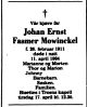 Dødsannonse Johan Ernst Fasmer Mowinckel
