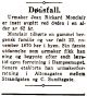 Dødsmelding Jean Richard Monclair