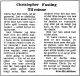 Minneord Christopher Fasting